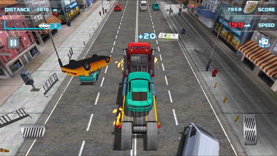 Turbo driving racing gameplay on TV